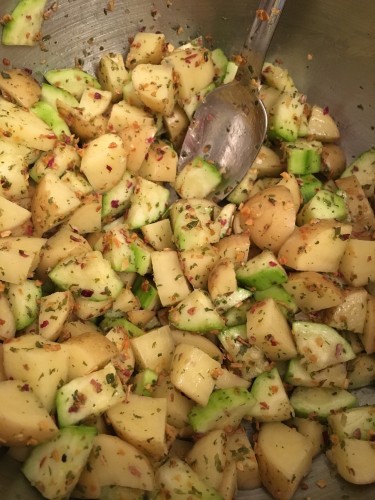 Aardappels en courgette uit de oven