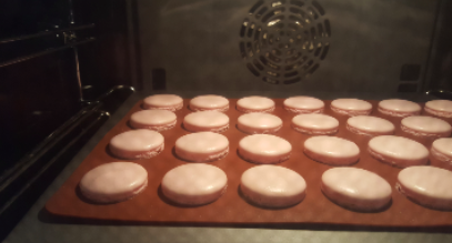 Macarons in de oven