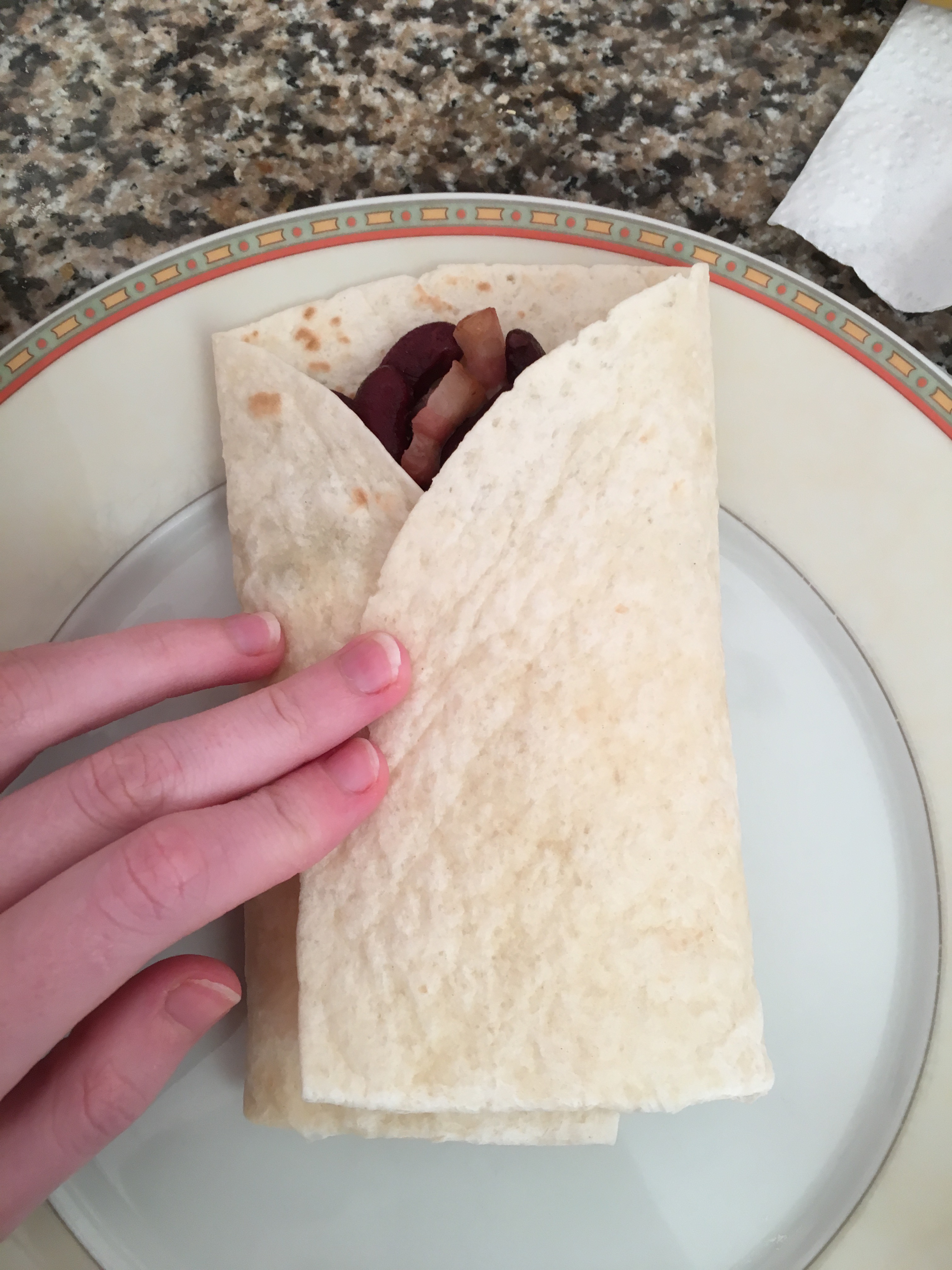 Burrito met rode bonen en spekjes